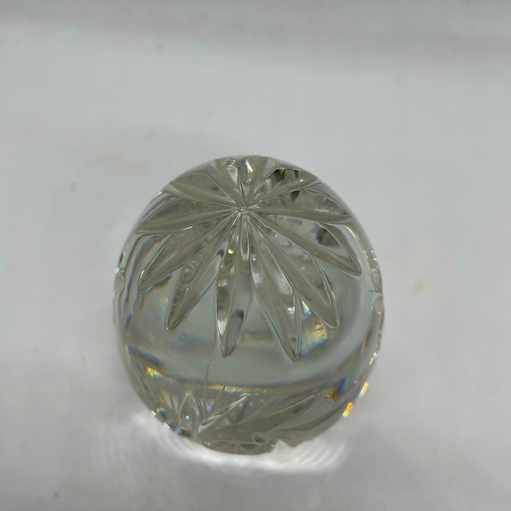 Vintage lead crystal egg paperweight